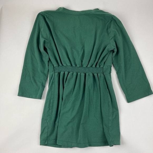 Motherhood Womens Blouse Green Vneck Cinch Waist M - Picture 6 of 9